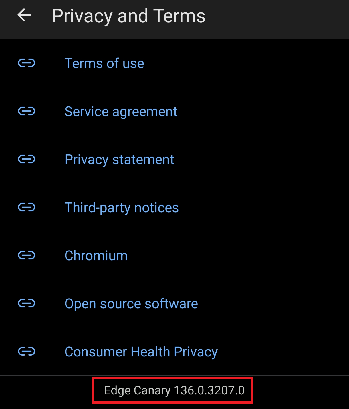 Edge Canary Build Number