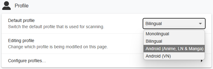Yomitan Profile Android